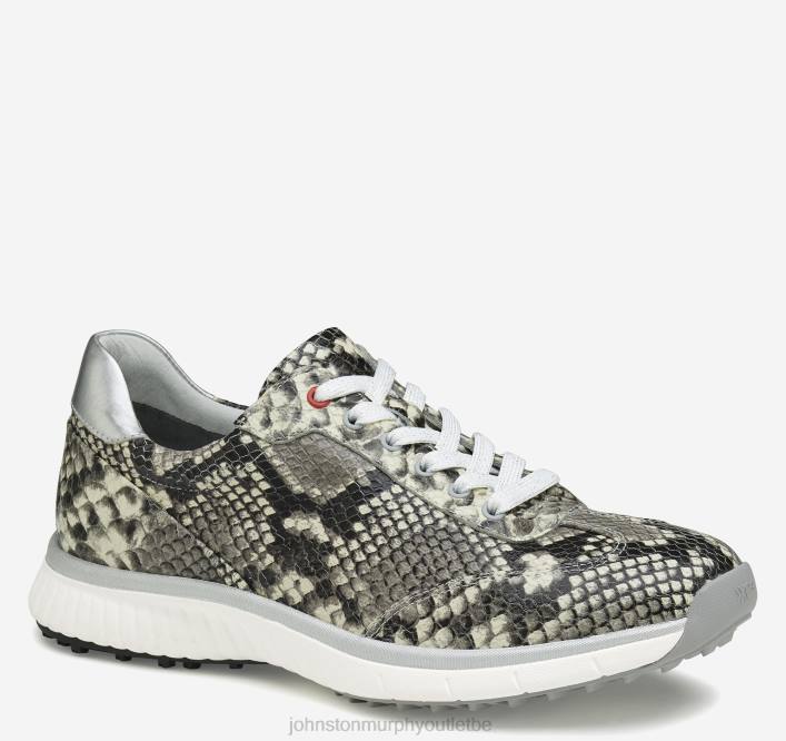 Johnston & Murphy femmes XC4 H2-Luxe Hybride TXRN1253 chaussures cuir de veau imperméable gris embossé serpent