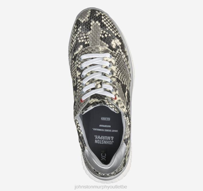 Johnston & Murphy femmes XC4 H2-Luxe Hybride TXRN1253 chaussures cuir de veau imperméable gris embossé serpent