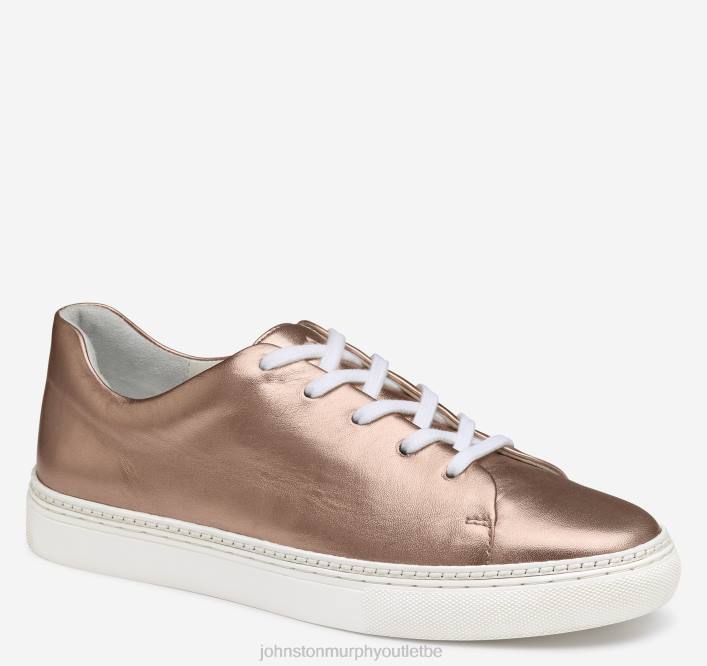 Johnston & Murphy femmes callie de la dentelle aux orteils TXRN1207 chaussures peau de mouton métallisée or rose
