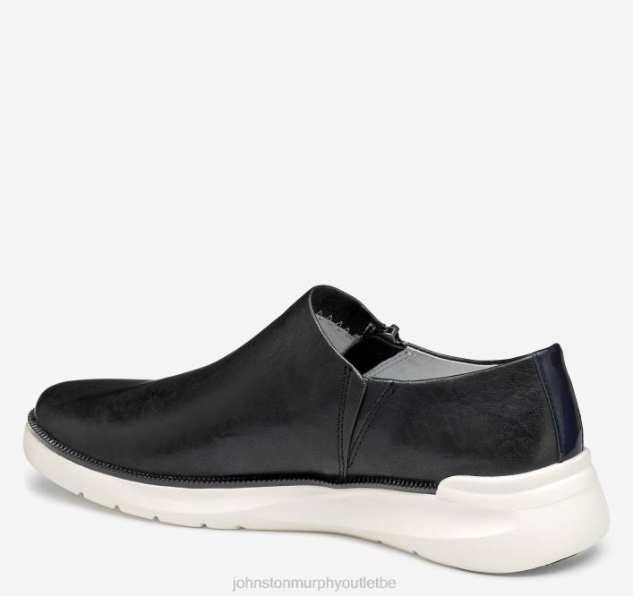 Johnston & Murphy femmes sneaker zippée émeri TXRN1220 chaussures peau de mouton lavée noire