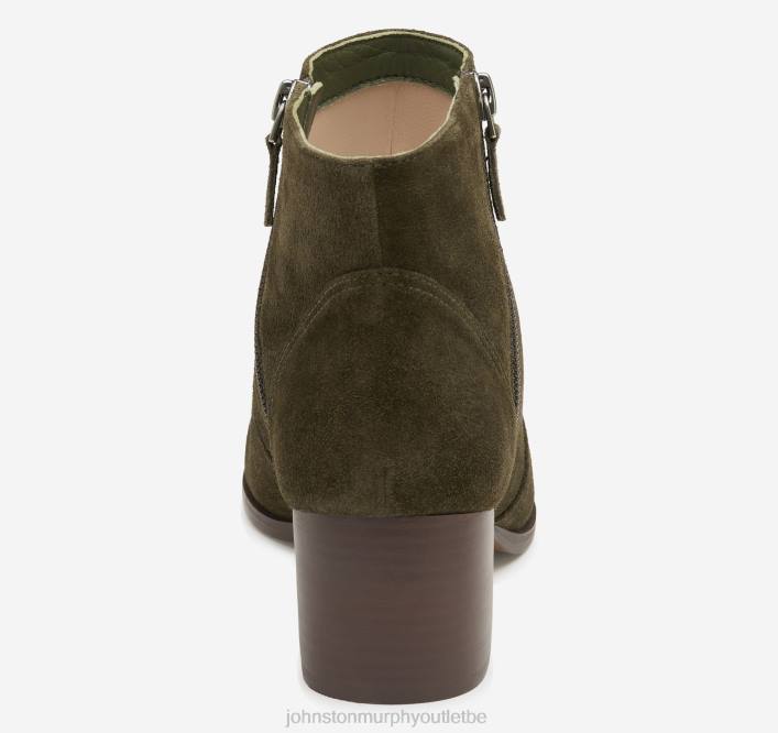 Johnston & Murphy femmes bottines trista à double zip TXRN1267 chaussures daim olive