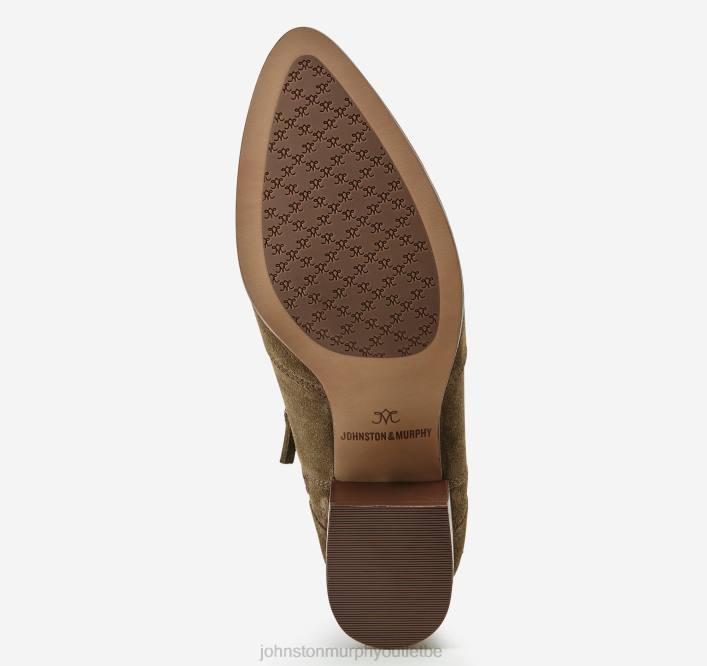 Johnston & Murphy femmes bottines trista à double zip TXRN1267 chaussures daim olive