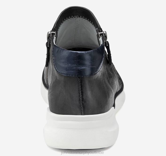 Johnston & Murphy femmes bottines zippées en émeri TXRN1258 chaussures peau de mouton lavée italienne noire