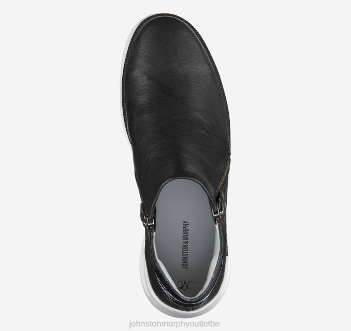 Johnston & Murphy femmes bottines zippées en émeri TXRN1258 chaussures peau de mouton lavée italienne noire
