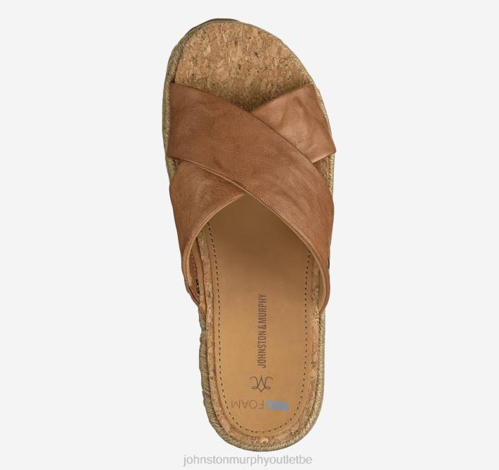 Johnston & Murphy femmes Slide à brides croisées Michelle TXRN1183 chaussures peau de mouton lavée beige