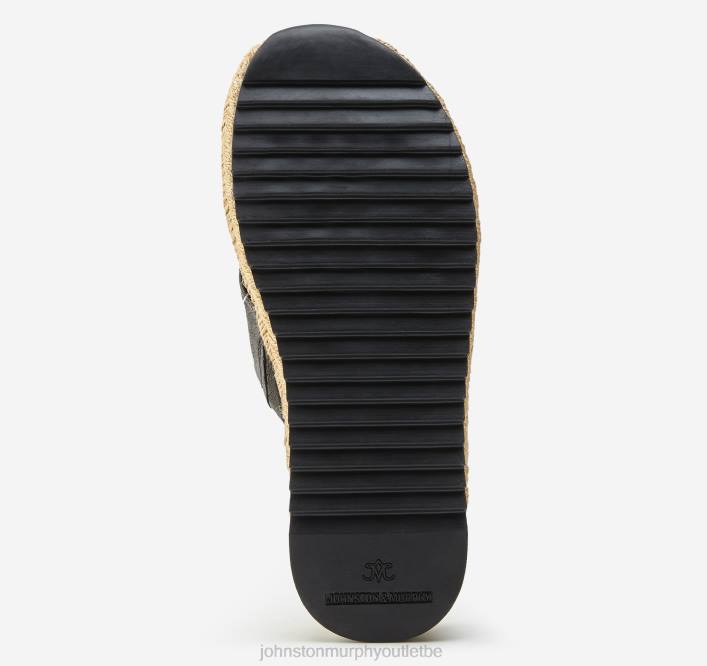 Johnston & Murphy femmes Slide à brides croisées Michelle TXRN1196 chaussures peau de mouton lavée noire