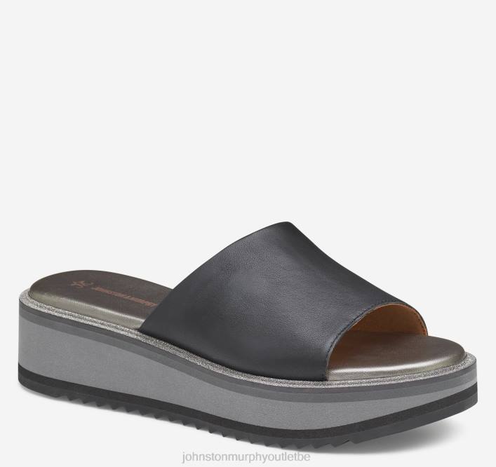 Johnston & Murphy femmes diapositive de grâce TXRN1227 chaussures gant en cuir noir