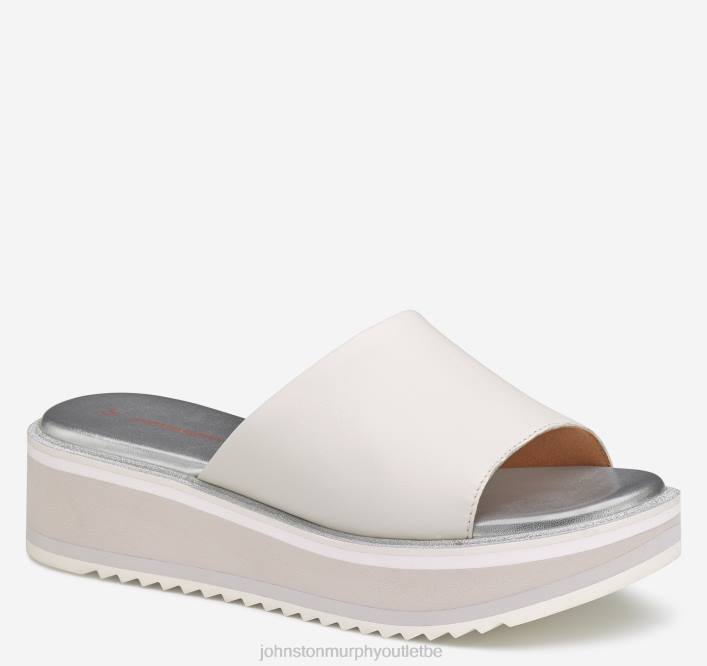 Johnston & Murphy femmes diapositive de grâce TXRN1245 chaussures cuir de gant blanc