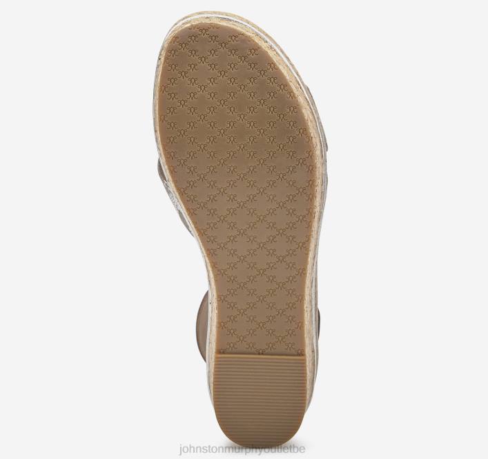 Johnston & Murphy femmes sandale à bandes croisées gigi TXRN1191 chaussures daim de chevreau métallisé étain