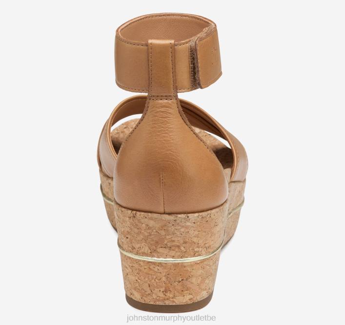 Johnston & Murphy femmes sandale à bandes croisées gigi TXRN1192 chaussures cuir de veau beige
