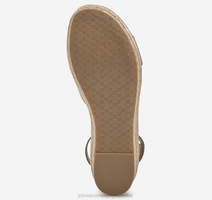 Johnston & Murphy femmes sandale à bandes croisées gigi TXRN1192 chaussures cuir de veau beige