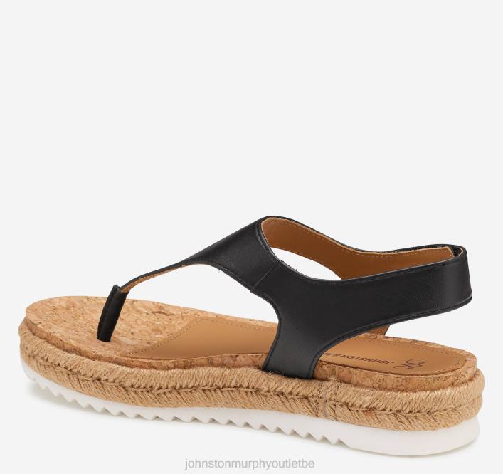 Johnston & Murphy femmes sandale michelle TXRN1180 chaussures cuir nappa noir