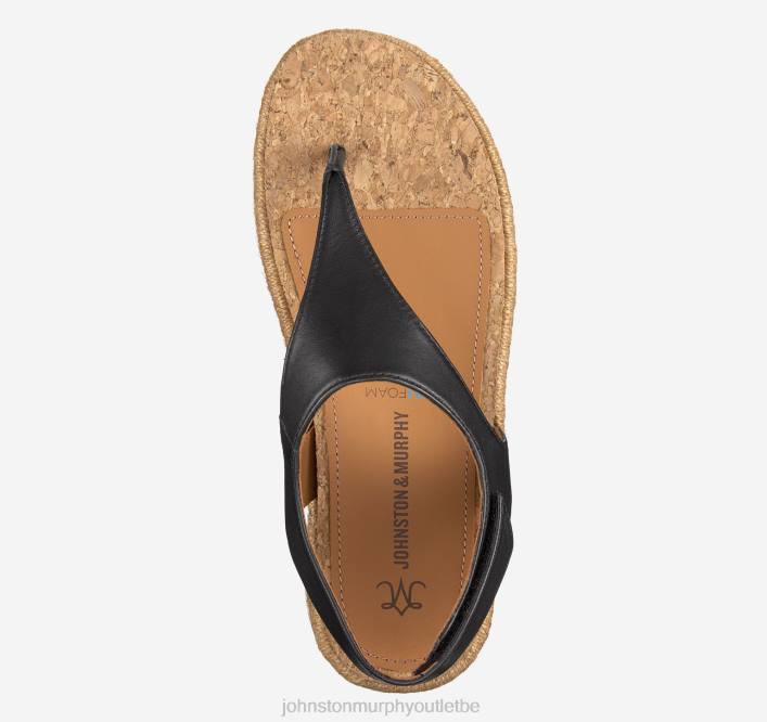 Johnston & Murphy femmes sandale michelle TXRN1180 chaussures cuir nappa noir
