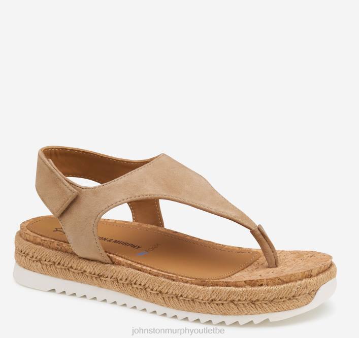 Johnston & Murphy femmes sandale michelle TXRN1185 chaussures daim de chevreau sable