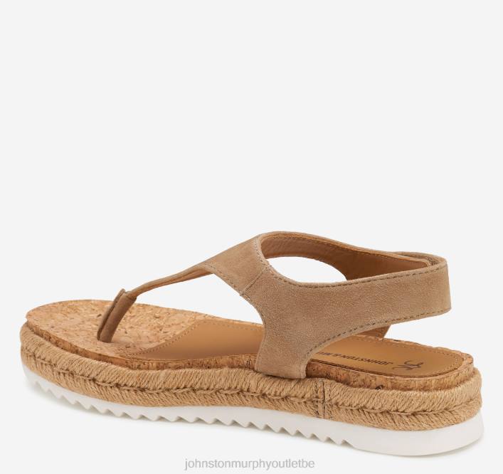 Johnston & Murphy femmes sandale michelle TXRN1185 chaussures daim de chevreau sable