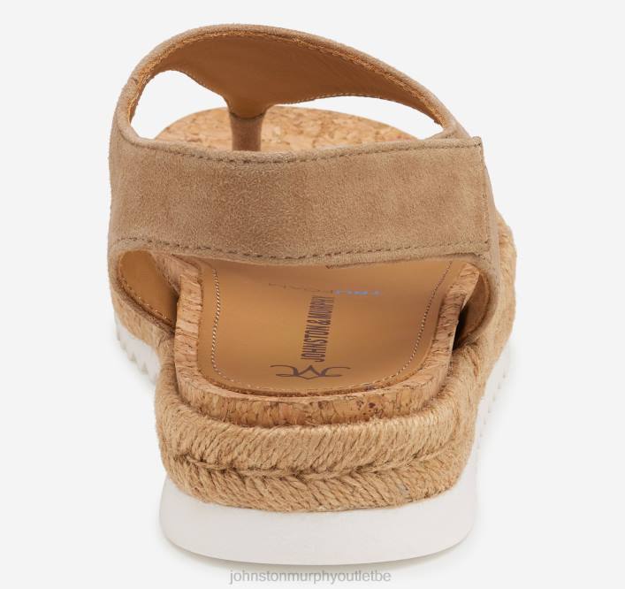 Johnston & Murphy femmes sandale michelle TXRN1185 chaussures daim de chevreau sable