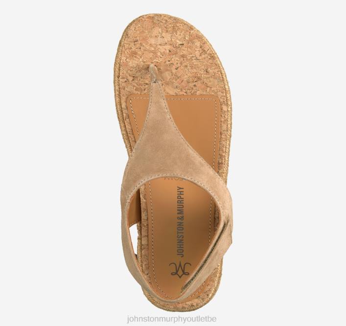 Johnston & Murphy femmes sandale michelle TXRN1185 chaussures daim de chevreau sable