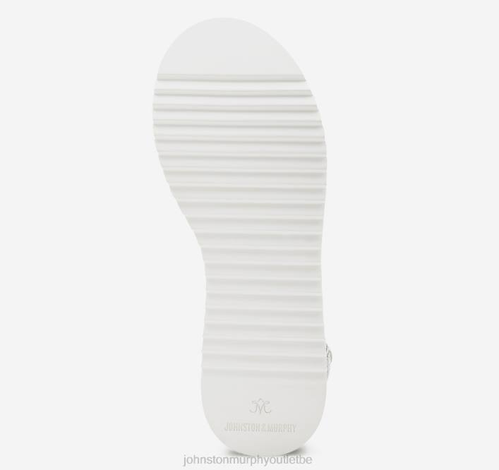 Johnston & Murphy femmes sandale tressée Grace TXRN1213 chaussures simili cuir métallisé argent/or