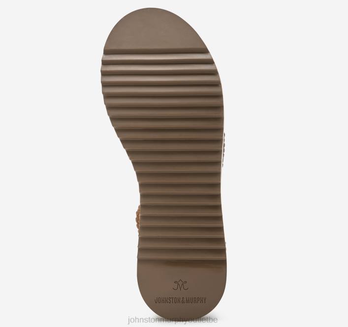 Johnston & Murphy femmes sandale tressée Grace TXRN1233 chaussures tige en simili cuir cognac