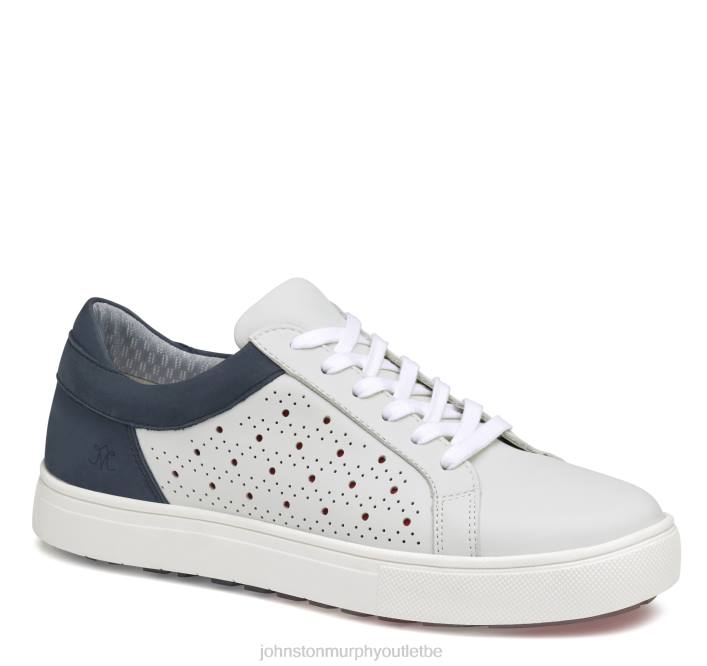 Johnston & Murphy femmes madison perf hybride TXRN1225 chaussures cuir de veau blanc/marine/rouge