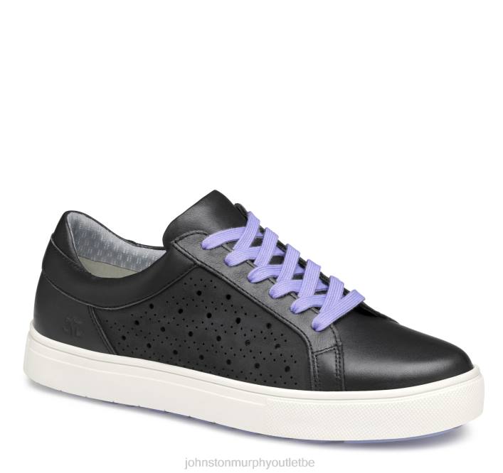 Johnston & Murphy femmes madison perf hybride TXRN1256 chaussures cuir de veau noir