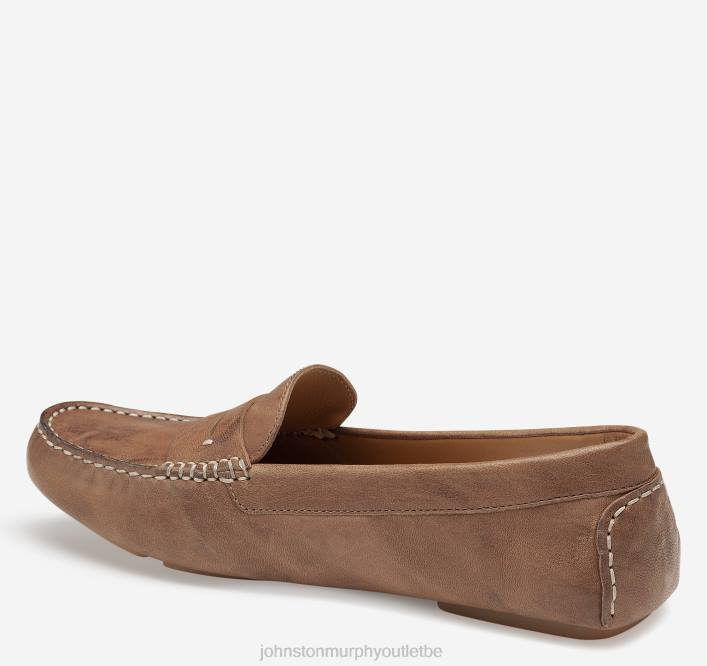 Johnston & Murphy femmes Maggie Penny TXRN1218 chaussures peau de mouton lavée italienne beige