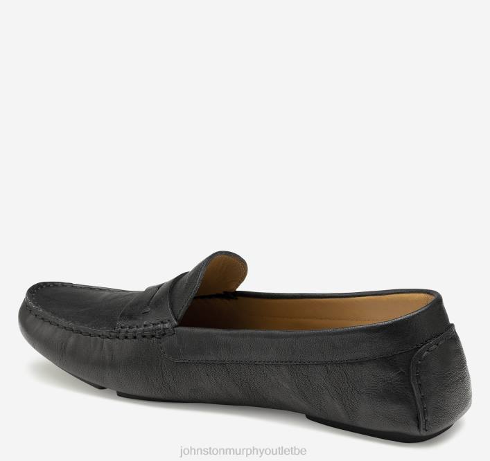 Johnston & Murphy femmes Maggie Penny TXRN1270 chaussures peau de mouton lavée italienne noire