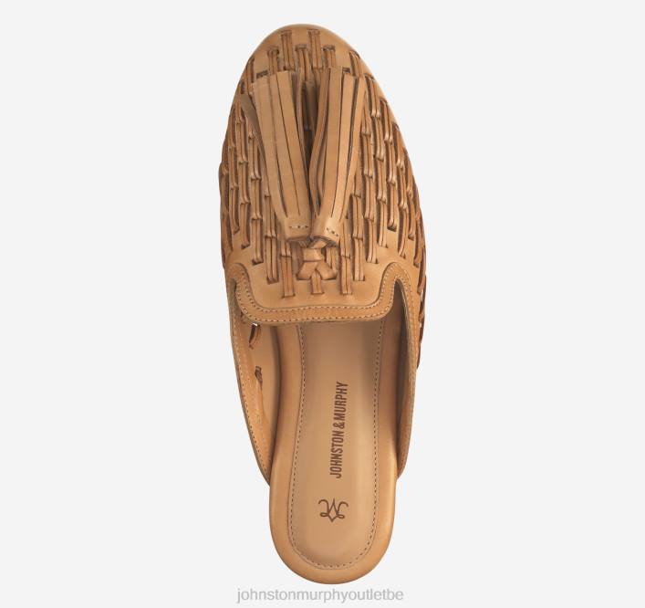 Johnston & Murphy femmes belle slip-on tissé TXRN1265 chaussures cuir de veau beige