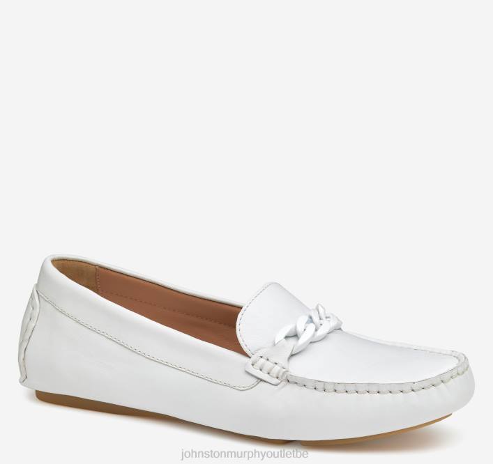 Johnston & Murphy femmes chaîne maggie moc TXRN1201 chaussures cuir de veau blanc