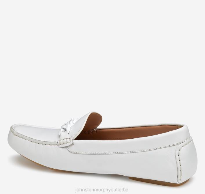 Johnston & Murphy femmes chaîne maggie moc TXRN1201 chaussures cuir de veau blanc