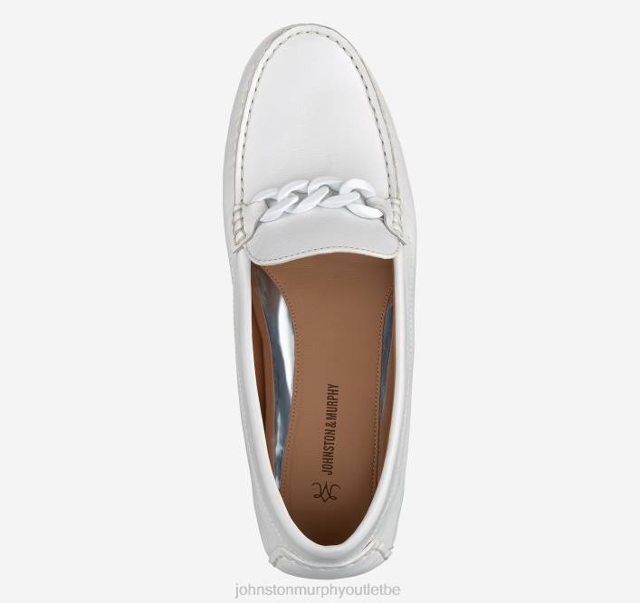 Johnston & Murphy femmes chaîne maggie moc TXRN1201 chaussures cuir de veau blanc