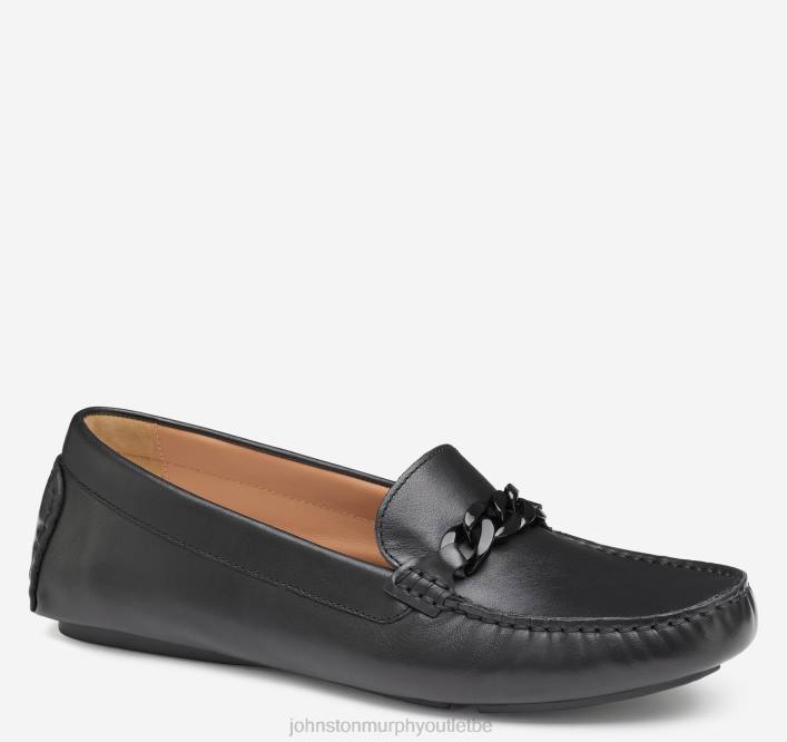 Johnston & Murphy femmes chaîne maggie moc TXRN1216 chaussures cuir de veau noir
