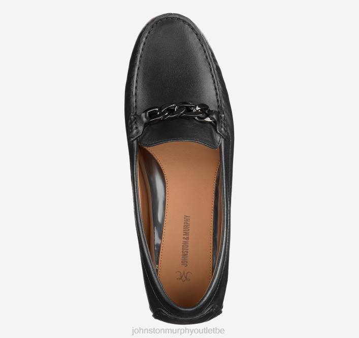 Johnston & Murphy femmes chaîne maggie moc TXRN1216 chaussures cuir de veau noir