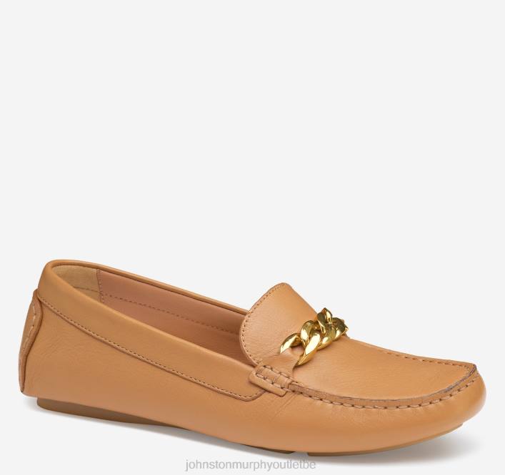 Johnston & Murphy femmes chaîne maggie moc TXRN1247 chaussures cuir de veau beige