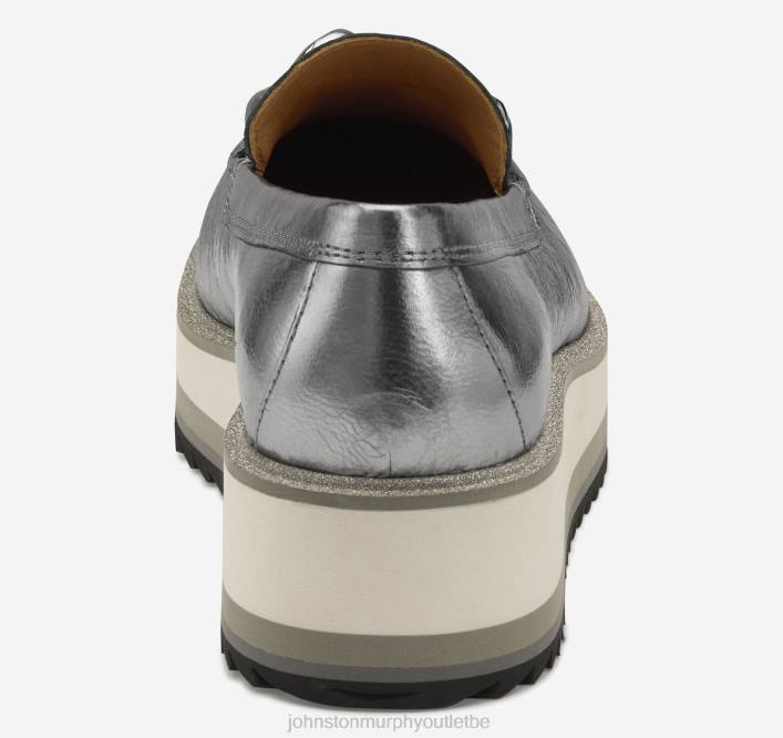 Johnston & Murphy femmes mocassins à chaîne Gracelyn TXRN1261 chaussures peau de mouton métallisée argentée