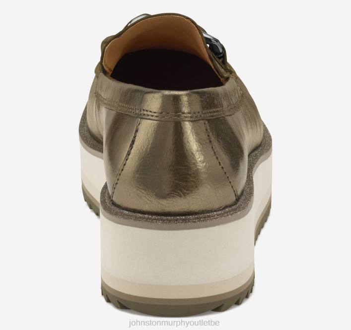 Johnston & Murphy femmes mocassins à chaîne Gracelyn TXRN1262 chaussures peau de mouton métallisée bronze