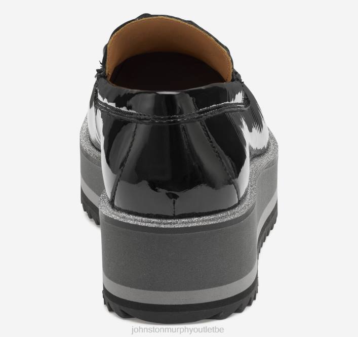 Johnston & Murphy femmes mocassins à chaîne Gracelyn TXRN1263 chaussures cuir verni noir
