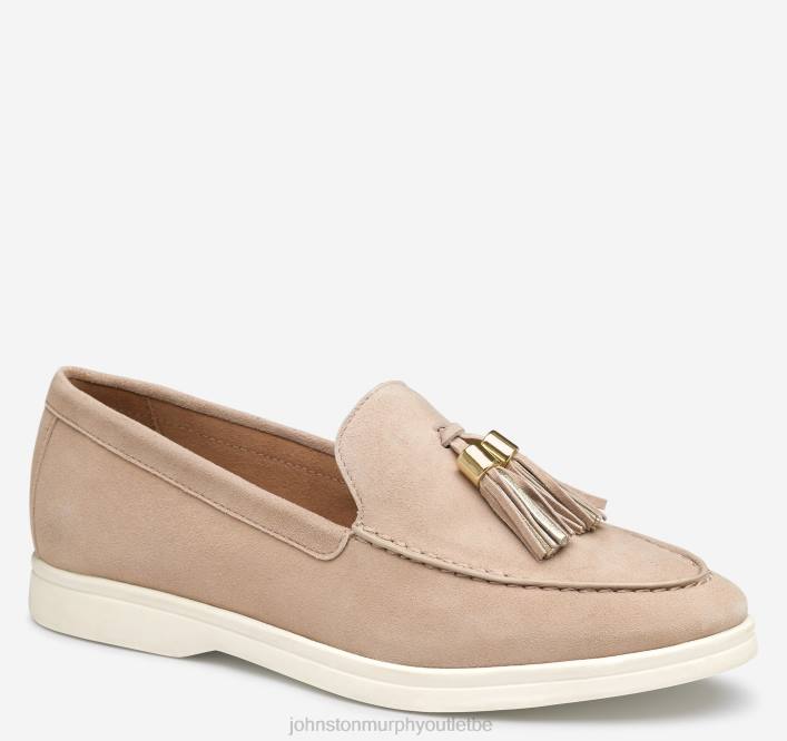Johnston & Murphy femmes mocassins à pampilles darlene TXRN1200 chaussures daim de chevreau sable