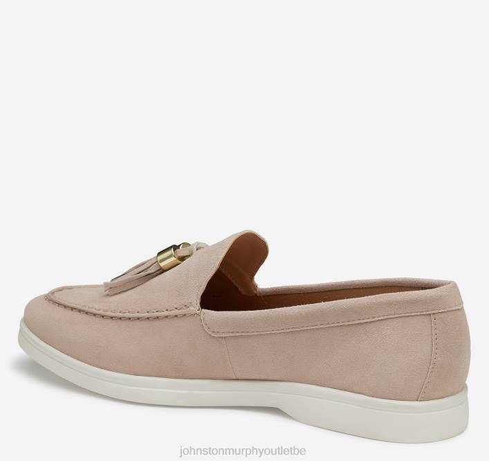 Johnston & Murphy femmes mocassins à pampilles darlene TXRN1200 chaussures daim de chevreau sable