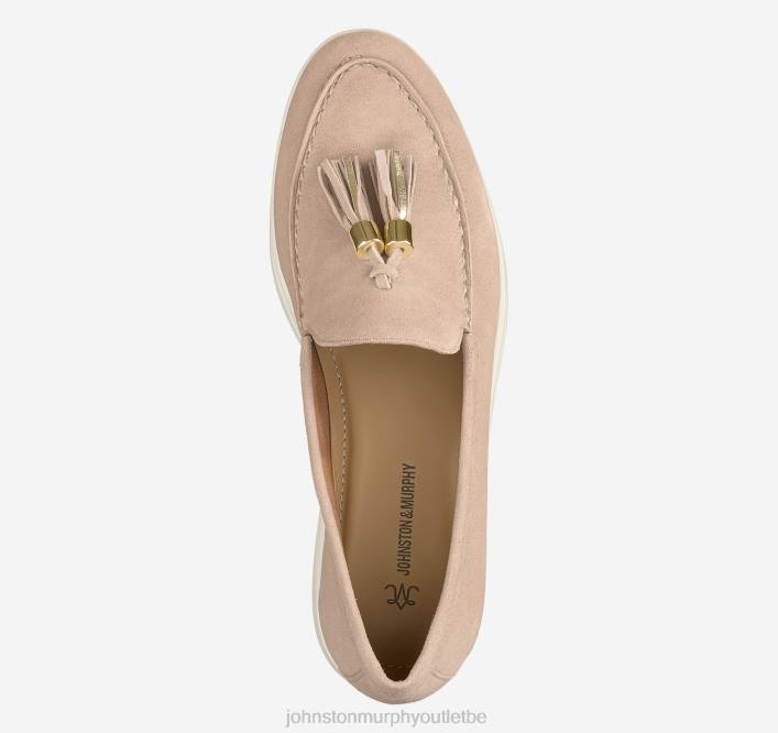 Johnston & Murphy femmes mocassins à pampilles darlene TXRN1200 chaussures daim de chevreau sable