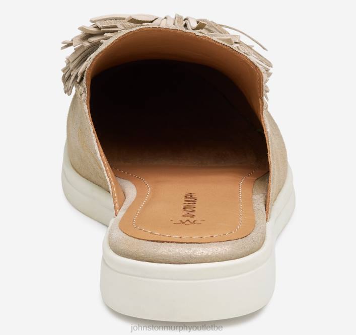Johnston & Murphy femmes mule à franges Darlene TXRN1208 chaussures daim de chevreau métallisé doré