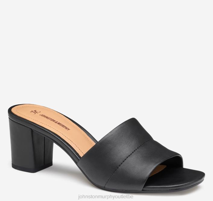 Johnston & Murphy femmes Evelyn glisse TXRN1189 chaussures gant en cuir noir
