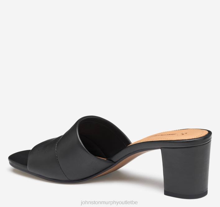 Johnston & Murphy femmes Evelyn glisse TXRN1189 chaussures gant en cuir noir