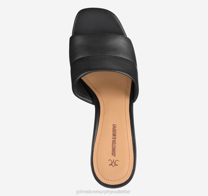 Johnston & Murphy femmes Evelyn glisse TXRN1189 chaussures gant en cuir noir