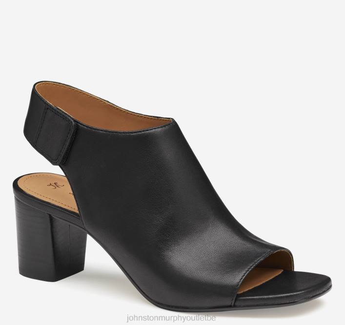 Johnston & Murphy femmes bottines à bout ouvert evelyn TXRN1187 chaussures gant en cuir noir