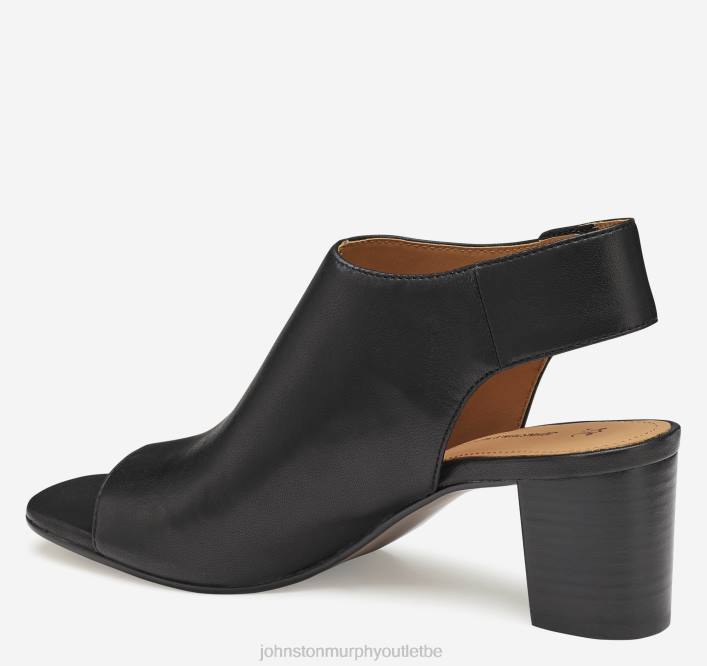 Johnston & Murphy femmes bottines à bout ouvert evelyn TXRN1187 chaussures gant en cuir noir