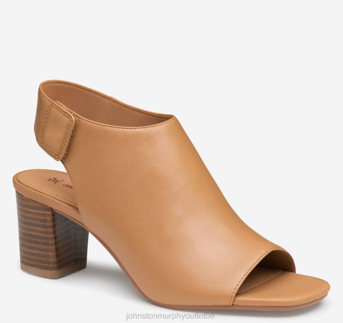 Johnston & Murphy femmes bottines à bout ouvert evelyn TXRN1198 chaussures cuir de gant beige