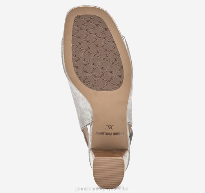 Johnston & Murphy femmes bottines à bout ouvert evelyn TXRN1224 chaussures daim de chevreau métallisé étain