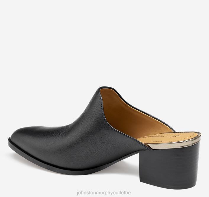 Johnston & Murphy femmes mule trista TXRN1239 chaussures cuir de veau italien noir