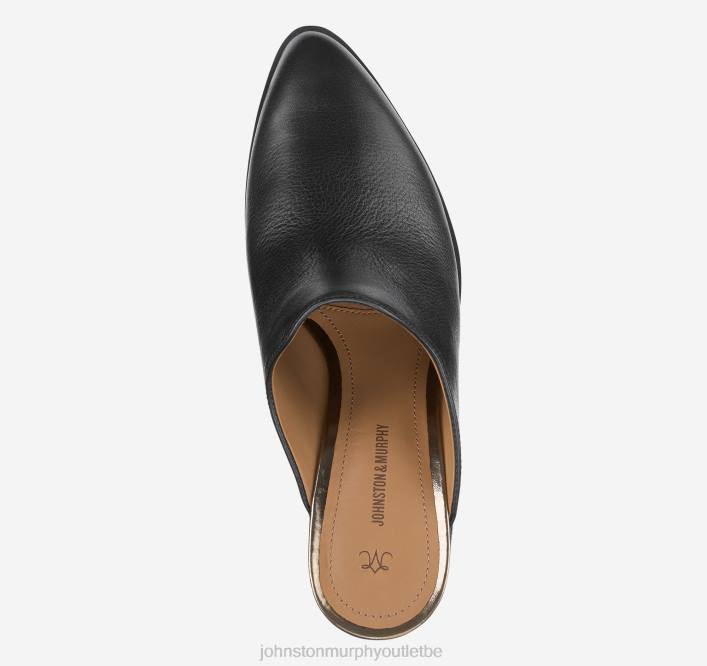 Johnston & Murphy femmes mule trista TXRN1239 chaussures cuir de veau italien noir